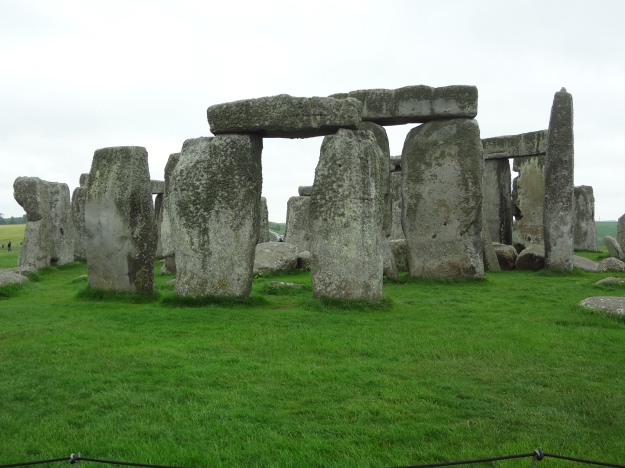 Five-thousand year old Stonehenge on a windy, rainy day is an eerie place.